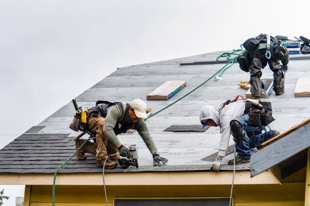 Professional Gutter Installation technician working in New Site, MS